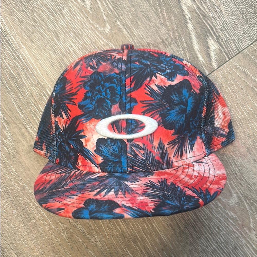 Floral Red and Blue Oakley Cap
